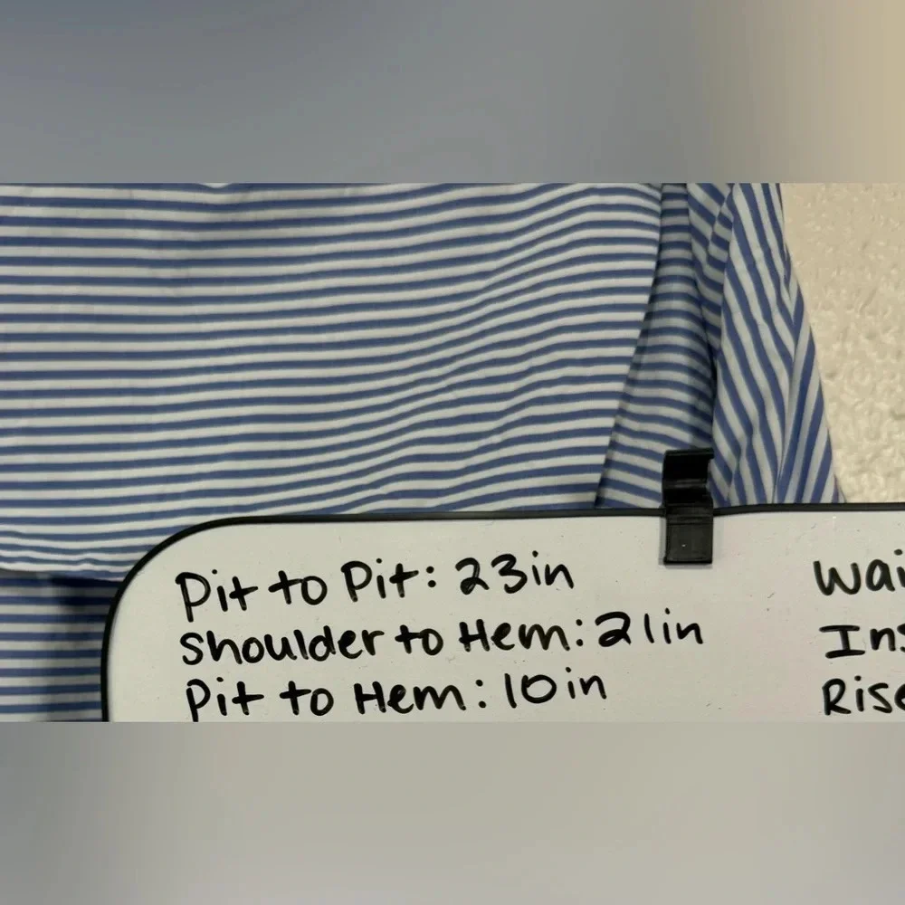 Finley Skipper Striped Nautical Poplin Top Women’s Medium - Picture 11 of 11